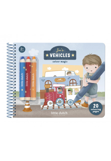 Omaľovánky s pastelkami Doprava Jim