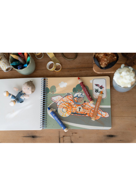 Omaľovánky s pastelkami Doprava Jim