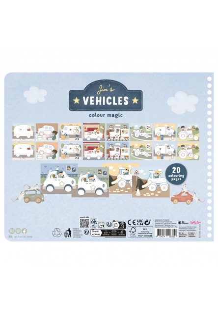 Omaľovánky s pastelkami Doprava Jim