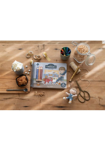 Omaľovánky s pastelkami Doprava Jim