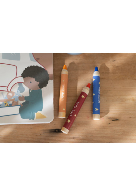 Omaľovánky s pastelkami Doprava Jim