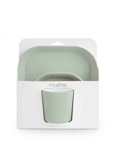 Hranatá jedálenská sada mushie - sage