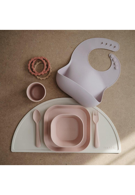 Hranatá jedálenská sada mushie - sage