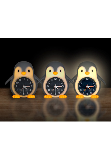 Nočné svetlo s budíkom Poppy Penguin
