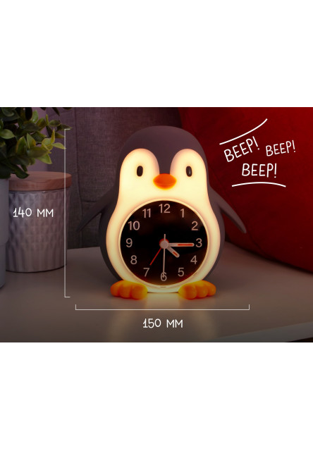 Nočné svetlo s budíkom Poppy Penguin