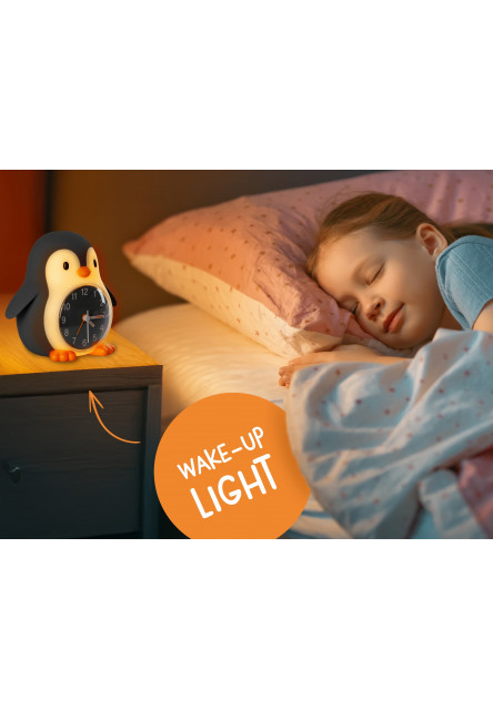 Nočné svetlo s budíkom Poppy Penguin
