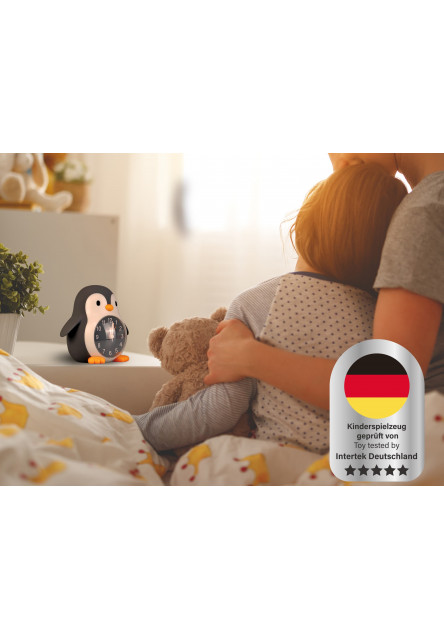 Nočné svetlo s budíkom Poppy Penguin