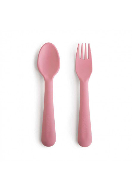 Vidlička & lyžička mushie - dusty rose