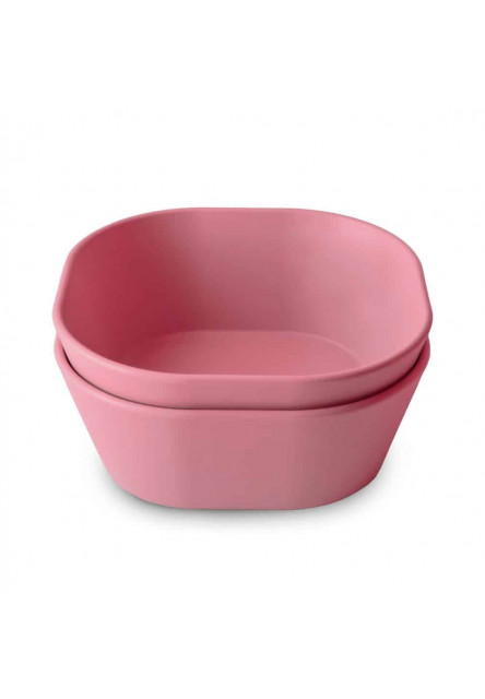 Hranatá obedová miska mushie - dusty rose