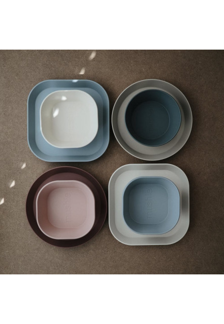 Hranatá obedová miska mushie - twilight blue