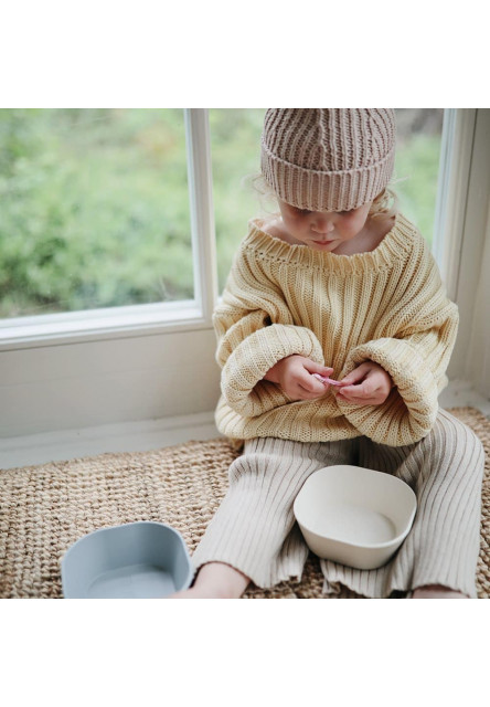 Hranatá obedová miska mushie - twilight blue