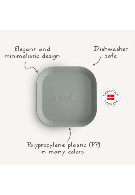 Hranatý obedový tanier mushie - dusty rose