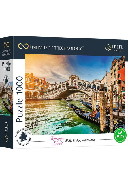 Trefl Prime puzzle 1000 UFT - Romantický západ slnka: Most Rialto v Benátkach, Taliansko