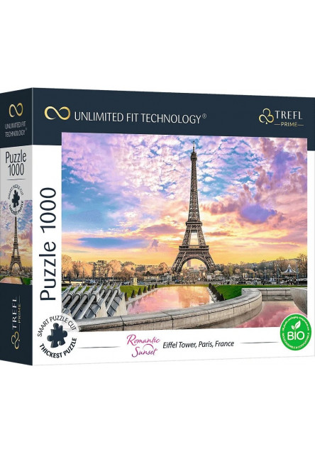Trefl Prime puzzle 1000 UFT - Romantický západ slnka: Eiffelova veža v Paríži, Francúzsko