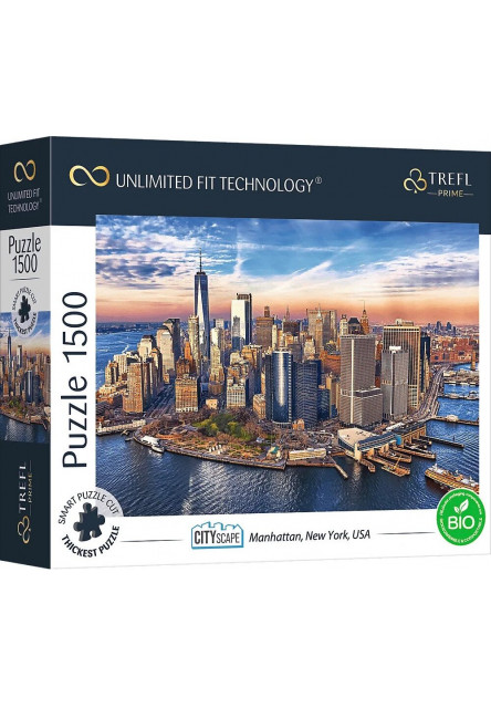 Trefl Prime puzzle 1500 UFT - Panoráma mesta: Manhattan, New York, USA