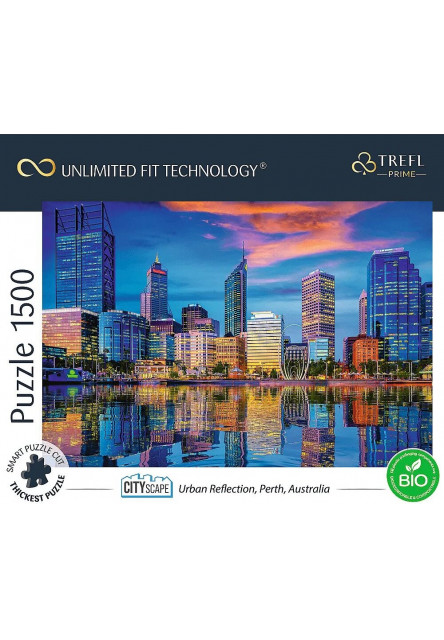 Trefl Prime puzzle 1500 UFT - Panoráma mesta: Odraz veľkomesta, Perth,Australia