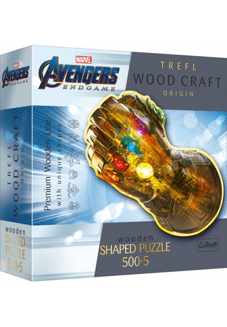 Trefl Drevené puzzle 500+5 - Avengers Rukavica nekonečna