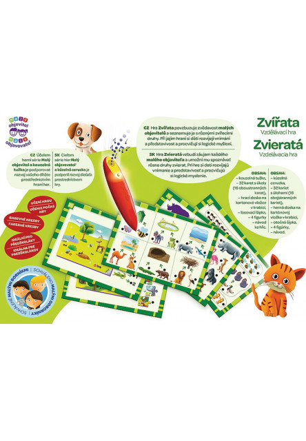 Trefl Hra Malý objaviteľ + Magické pero - Zvieratá SK/CZ