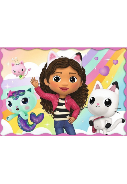 Trefl Puzzle 4v1 - Gabbyine dobrodružstvá / Universal Gabby´s Dollhouse