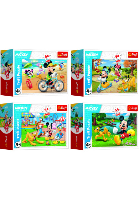 Trefl Mini puzzle 54 dielikov Mickey Mouse Disney/ Deň s priateľmi 4 druhy