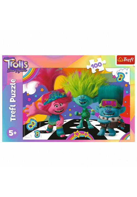 Trefl Puzzle 100 dielikov - Zábavní Trollovia / Universal Trolls 3 (2023)