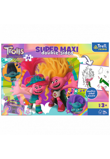 Trefl Puzzle 24 SUPER MAXI - Šťastný deň Trollov