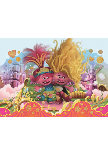 Trefl Puzzle 70 Glitter v kufríku - Trblietaví Trollovia
