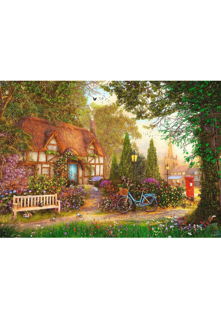 Trefl Puzzle 1000 Premium Plus - Čajový čas: Slamená chalúpka