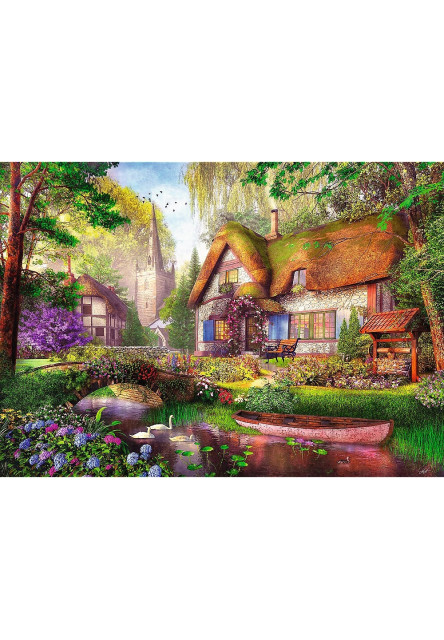 Trefl Puzzle 1000 Premium Plus - Čajový čas: Lesný domček