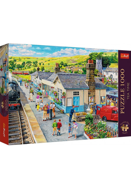 Trefl Puzzle 1000 Premium Plus - Čajový čas: Dedinská stanica