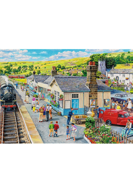 Trefl Puzzle 1000 Premium Plus - Čajový čas: Dedinská stanica
