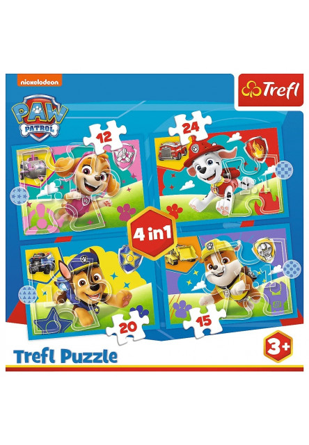 Trefl Puzzle 4v1 - Šteniatka v behu / Viacom PAW Patrol