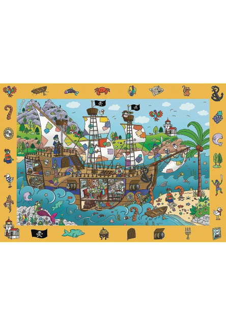 Trefl Puzzle s hľadaním obrázkov Spy Guy: Pirátska loď 100 dielikov