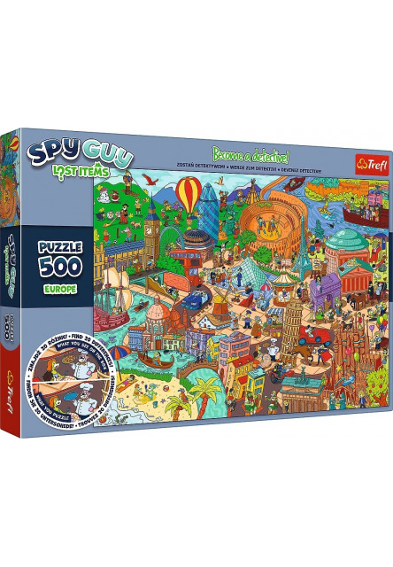 Trefl Puzzle Kolekcia Spy Guy Lost: Európa 500 dielikov