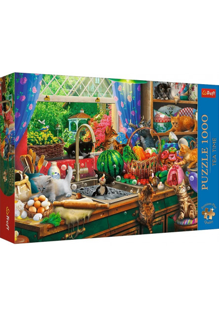 Trefl Puzzle 1000 Premium Plus Quality Tea Time Problémové mačiatka