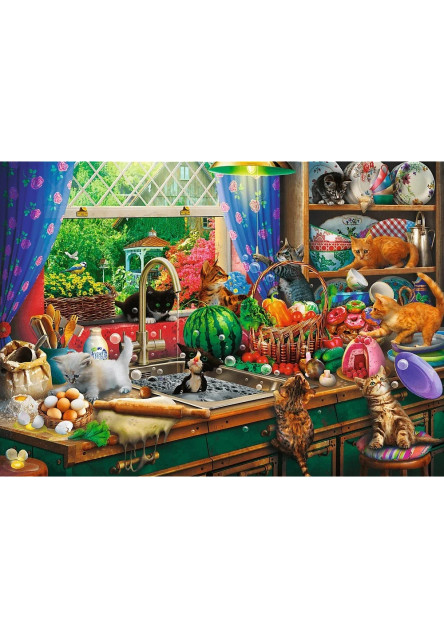 Trefl Puzzle 1000 Premium Plus Quality Tea Time Problémové mačiatka