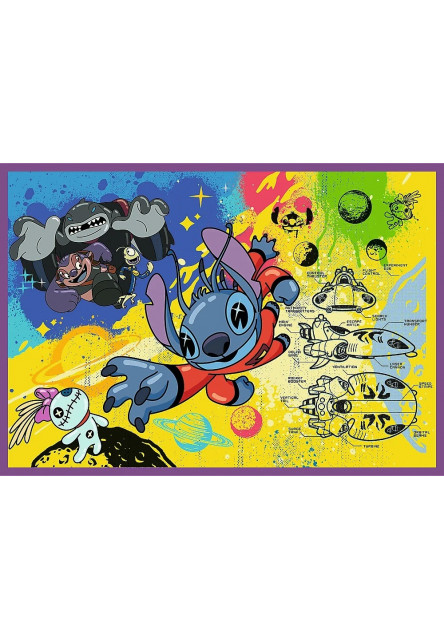 Trefl Puzzle Lilo & Stitch 4 x 250 dielikov Úžasný Stitch
