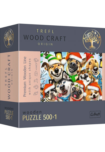Trefl Drevené Puzzle Vianočné psíky 501 dielov
