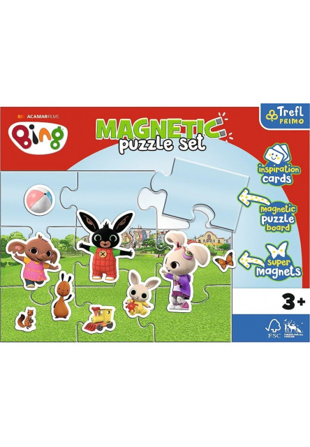 Trefl Magnetické puzzle Zajačik Bing s priateľmi