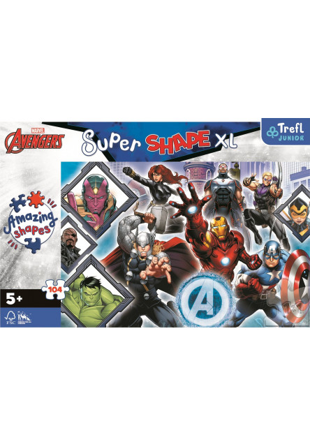 Trefl Puzzle TREFL Puzzle Super Shape XL Avengers 104 dielikov