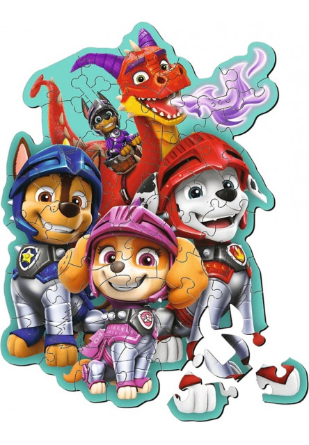Trefl Drevené obrysové puzzle Dobrodružstvá Paw Patrol