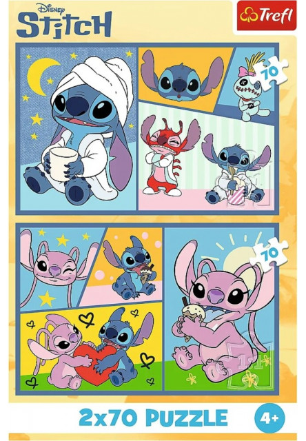 Trefl Puzzle 2 x 70 Lilo & Stitch - So Stitchom nie je nuda