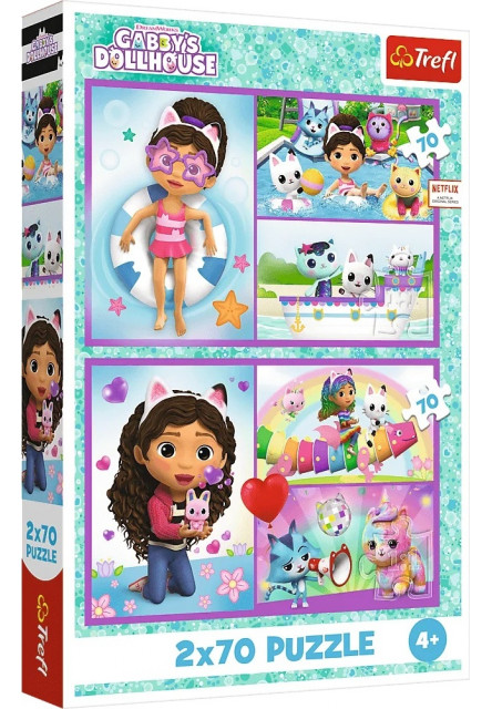 Trefl Puzzle Gabby's Dollhouse 2 x 70 Zahrajte si s Gabby