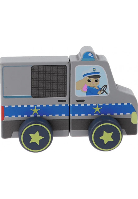 Trefl Magnetické vozidlo - Policajné auto - 2 prvky