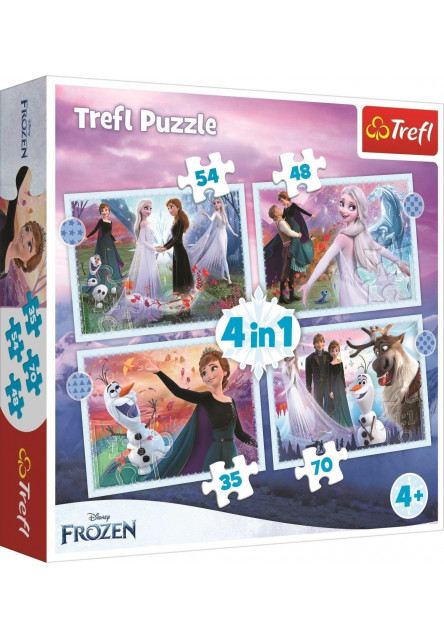 Trefl Puzzle 4v1 Magie v lese / Disney Frozen 2