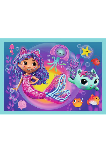 Trefl Puzzle 4v1 Gabby's Dollhouse - Gabbyino veľké dobrodružstvo