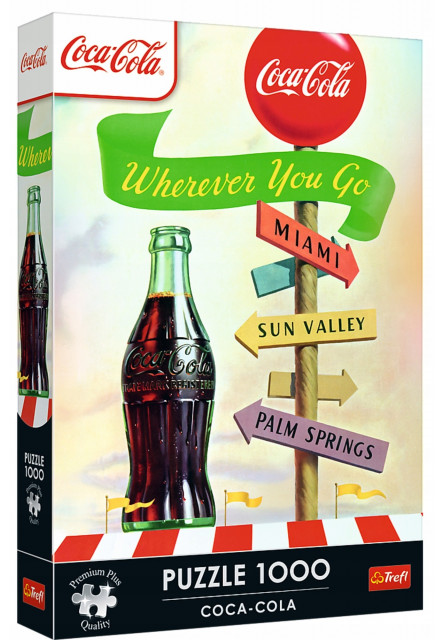 Trefl Puzzle 1000 Premium Plus - Coca-Cola: Kamkoľvek idete
