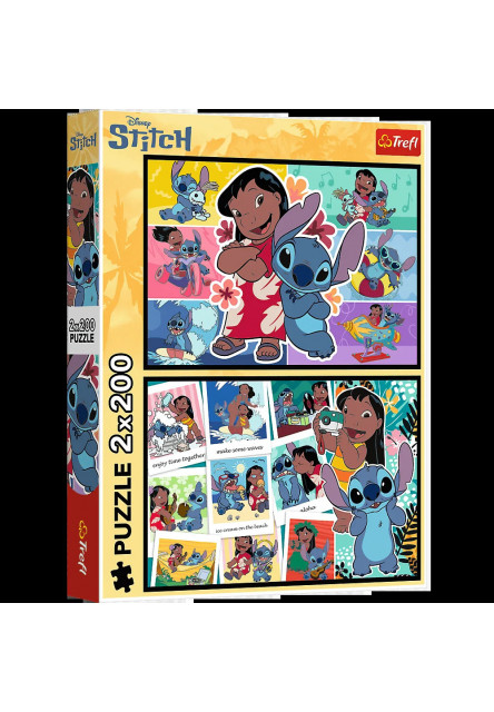 Trefl Puzzle 2 x 200 Stitch - Veselý život Stitcha