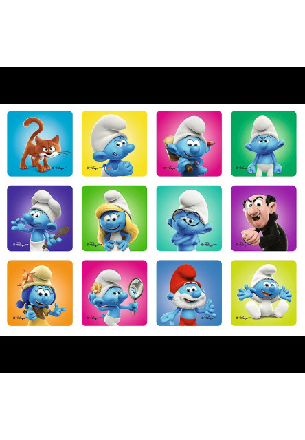 Trefl Puzzle + pexeso 2v1 Šmolkovia sa bavia