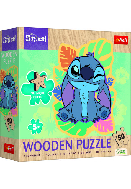 Trefl Drevené puzzle Junior 50 - Lilo&Stitch